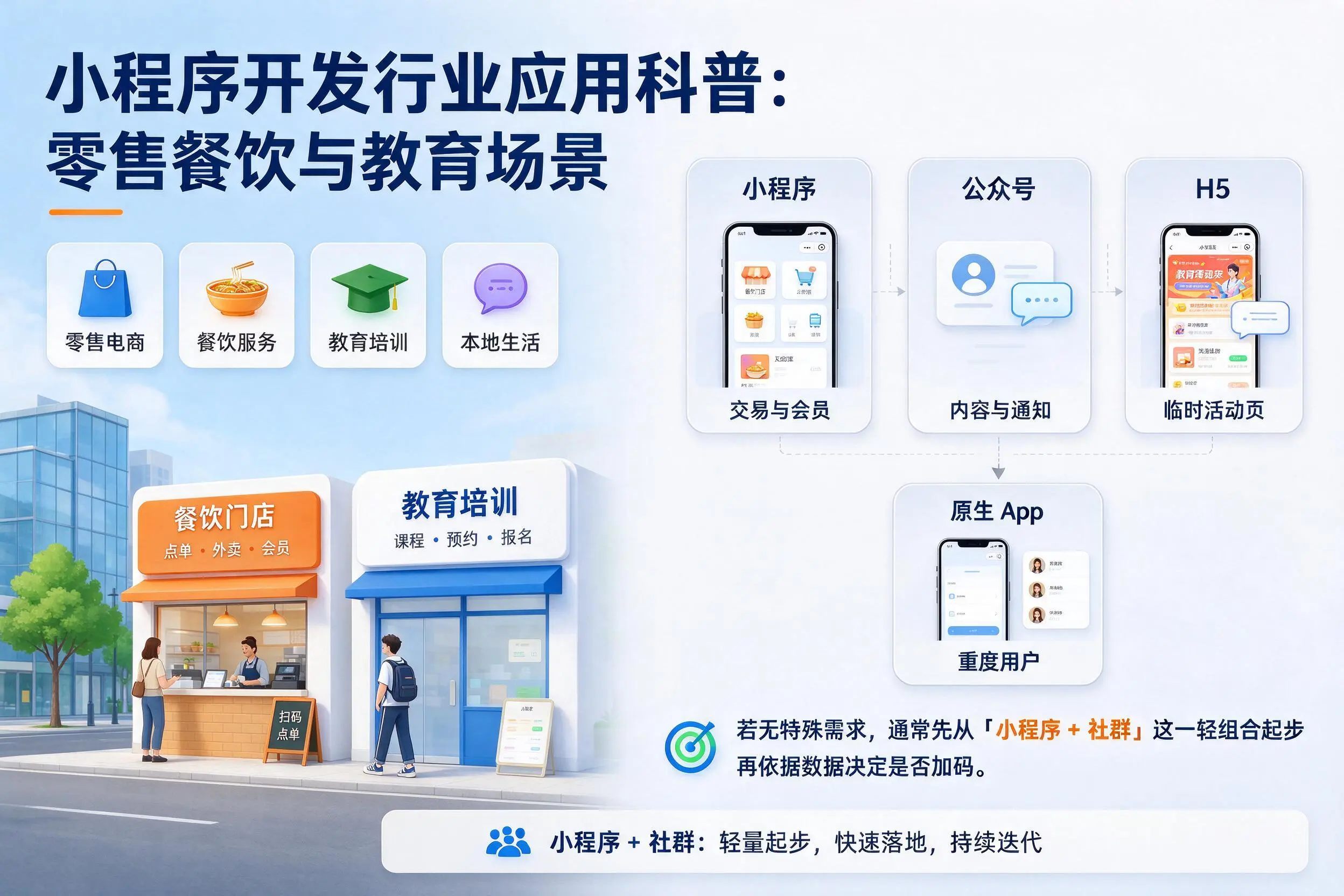 乐山小程序开发行业应用科普:零售餐饮与教育场景